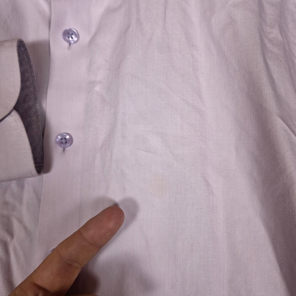 Charles Tyrwhitt Dress Shirt Mens 16.5/35 Pink Good Slim Fit Long Sleeve Dobby - Picture 8 of 10